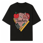 Teacher Appreciation Heart Design T-Shirt | Cute Apple, Supplies & Hearts | Perfect Gift for Educators - T-shirt 1758093397123.jpg