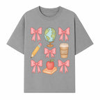 Colorful School and Coffee Themed Stickers Set with Bows, Apple, Globe, Pencil, and Books - Cute Teacher Gifts - T-shirt 1758093397486.jpg