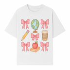 Colorful School and Coffee Themed Stickers Set with Bows, Apple, Globe, Pencil, and Books - Cute Teacher Gifts - T-shirt 1758093397646.jpg