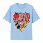Teacher Appreciation Heart Design T-Shirt | Cute Apple, Supplies & Hearts | Perfect Gift for Educators - T-shirt 1758093397734.jpg
