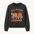 Fall in Love with Learning: Cute Pumpkin & Leaf Character Autumn School Decor - Sweatshirt 1758093398358.jpg