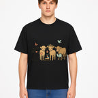 Cute Farm Animal Art Print - Cows with Books, Flower, and Butterfly - Whimsical Home Decor for Animal Lovers and Kids' Rooms - T-shirt 1758093398387.jpg