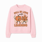 Fall in Love with Learning: Cute Pumpkin & Leaf Character Autumn School Decor - Sweatshirt 1758093399106.jpg