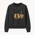 Cute Farm Animal Art Print - Cows with Books, Flower, and Butterfly - Whimsical Home Decor for Animal Lovers and Kids' Rooms - Sweatshirt 1758093399285.jpg