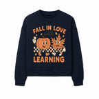 Fall in Love with Learning: Cute Pumpkin & Leaf Character Autumn School Decor - Sweatshirt 1758093399444.jpg