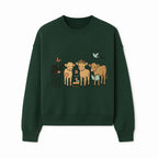 Cute Farm Animal Art Print - Cows with Books, Flower, and Butterfly - Whimsical Home Decor for Animal Lovers and Kids' Rooms - Sweatshirt 1758093399484.jpg