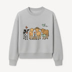 Cute Farm Animal Art Print - Cows with Books, Flower, and Butterfly - Whimsical Home Decor for Animal Lovers and Kids' Rooms - Sweatshirt 1758093399646.jpg