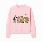 Cute Farm Animal Art Print - Cows with Books, Flower, and Butterfly - Whimsical Home Decor for Animal Lovers and Kids' Rooms - Sweatshirt 1758093400005.jpg