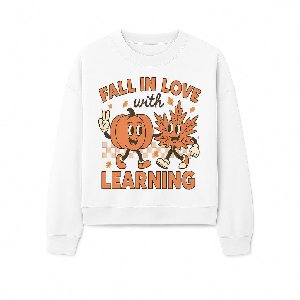 Fall in Love with Learning: Cute Pumpkin & Leaf Character Autumn School Decor - Sweatshirt 1758093400011.jpg