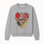 Teacher Appreciation Heart Design T-Shirt | Cute Apple, Supplies & Hearts | Perfect Gift for Educators - Sweatshirt 1758093400293.jpg