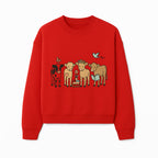 Cute Farm Animal Art Print - Cows with Books, Flower, and Butterfly - Whimsical Home Decor for Animal Lovers and Kids' Rooms - Sweatshirt 1758093400572.jpg