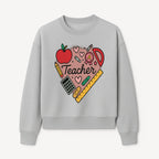 Teacher Appreciation Heart Design T-Shirt | Cute Apple, Supplies & Hearts | Perfect Gift for Educators - Sweatshirt 1758093401076.jpg