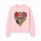 Teacher Appreciation Heart Design T-Shirt | Cute Apple, Supplies & Hearts | Perfect Gift for Educators - Sweatshirt 1758093401416.jpg
