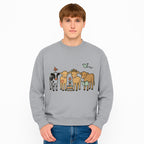 Cute Farm Animal Art Print - Cows with Books, Flower, and Butterfly - Whimsical Home Decor for Animal Lovers and Kids' Rooms - Sweatshirt 1758093402140.jpg