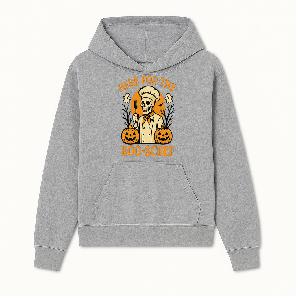 Boo-Schef Halloween Skeleton Chef with Pumpkins and Ghosts - Spooky Cooking Decor for Halloween Parties and Celebrations - Hoodie 1758181687499.jpg