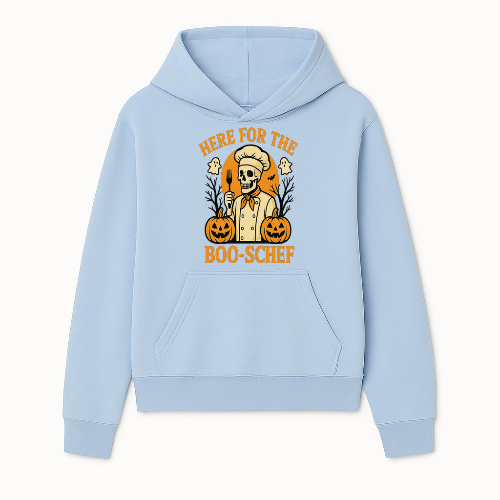 Boo-Schef Halloween Skeleton Chef with Pumpkins and Ghosts - Spooky Cooking Decor for Halloween Parties and Celebrations - Hoodie 1758181687617.jpg