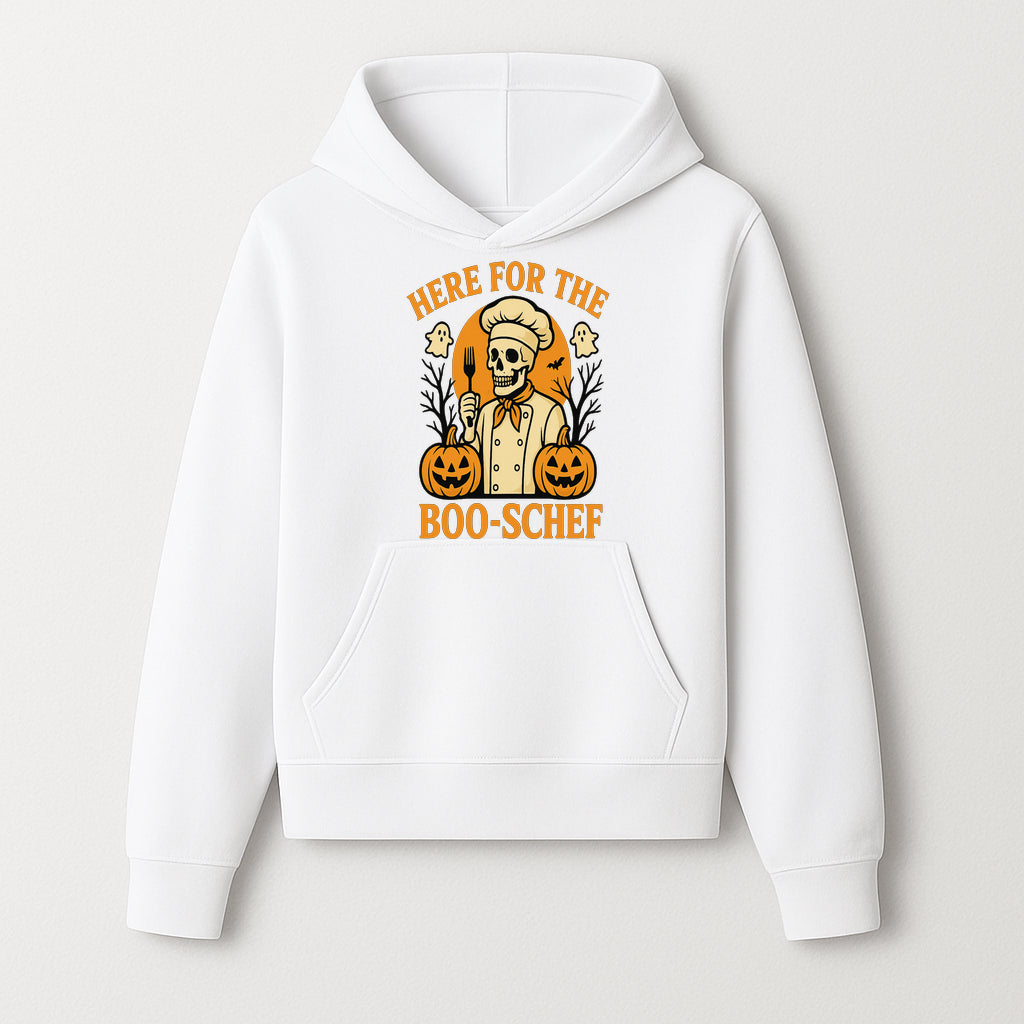Boo-Schef Halloween Skeleton Chef with Pumpkins and Ghosts - Spooky Cooking Decor for Halloween Parties and Celebrations - Hoodie 1758181688489.jpg