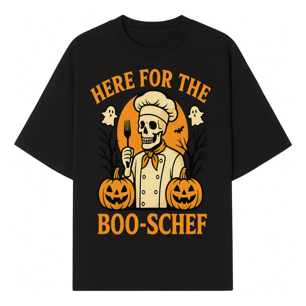 Boo-Schef Halloween Skeleton Chef with Pumpkins and Ghosts - Spooky Cooking Decor for Halloween Parties and Celebrations - T-shirt 1758181690085.jpg