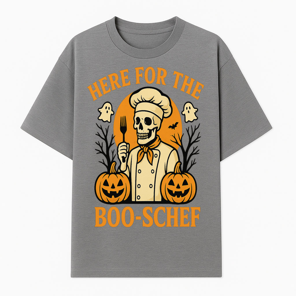 Boo-Schef Halloween Skeleton Chef with Pumpkins and Ghosts - Spooky Cooking Decor for Halloween Parties and Celebrations - T-shirt 1758181690453.jpg