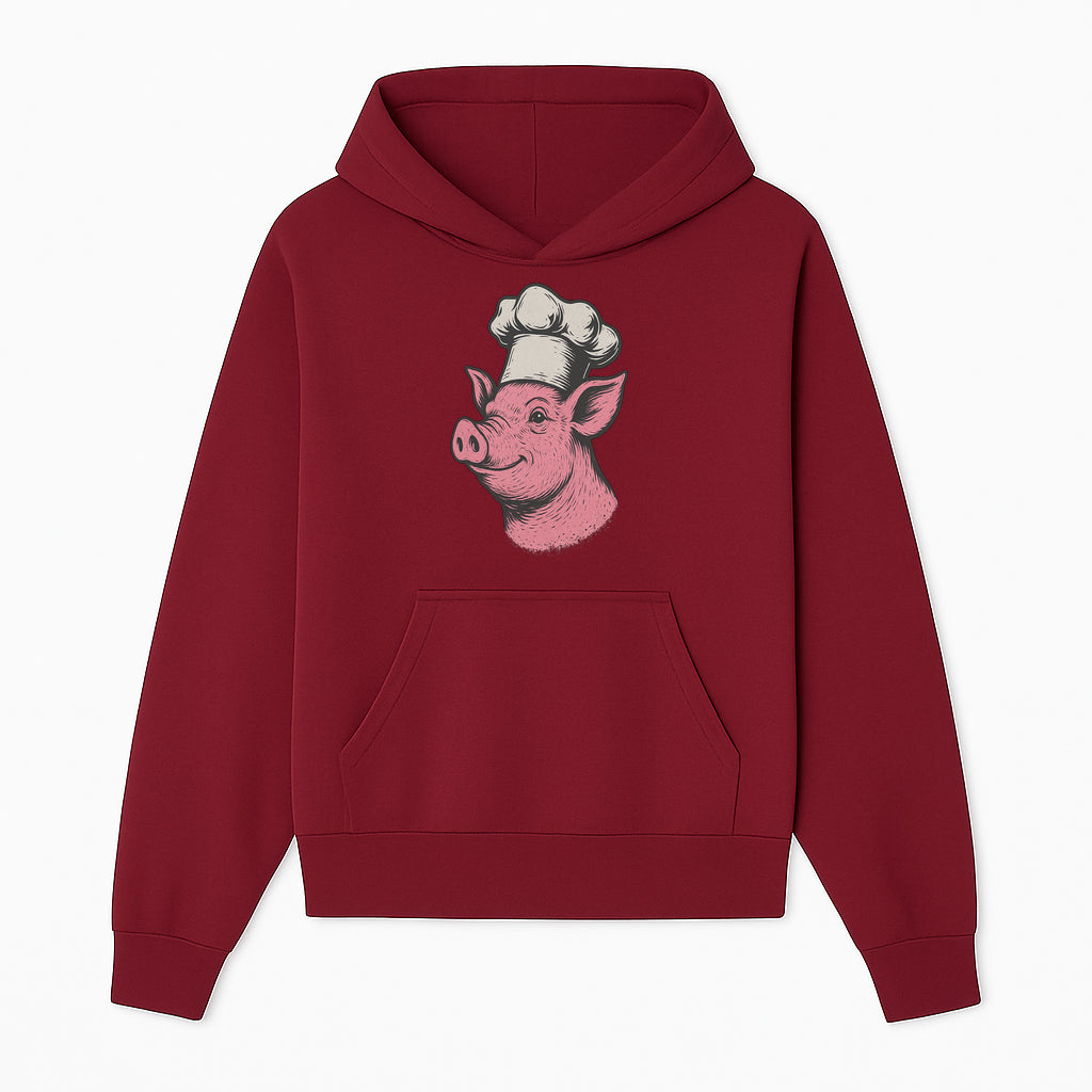 Chef Pig Illustration T-Shirt, Vintage Farm Animal Art, Cute Cooking Pig Graphic Tees, Funny Gift for Foodies and Chefs - Hoodie 1758181690580.jpg
