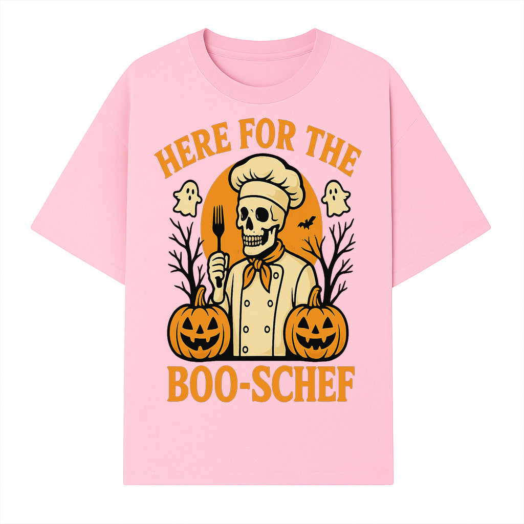 Boo-Schef Halloween Skeleton Chef with Pumpkins and Ghosts - Spooky Cooking Decor for Halloween Parties and Celebrations - T-shirt 1758181690722.jpg