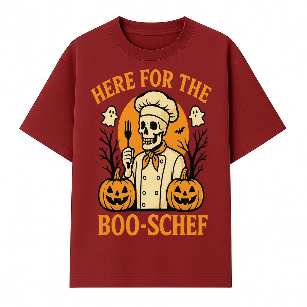 Boo-Schef Halloween Skeleton Chef with Pumpkins and Ghosts - Spooky Cooking Decor for Halloween Parties and Celebrations - T-shirt 1758181690904.jpg