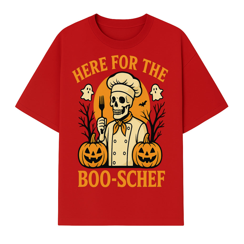 Boo-Schef Halloween Skeleton Chef with Pumpkins and Ghosts - Spooky Cooking Decor for Halloween Parties and Celebrations - T-shirt 1758181691171.jpg