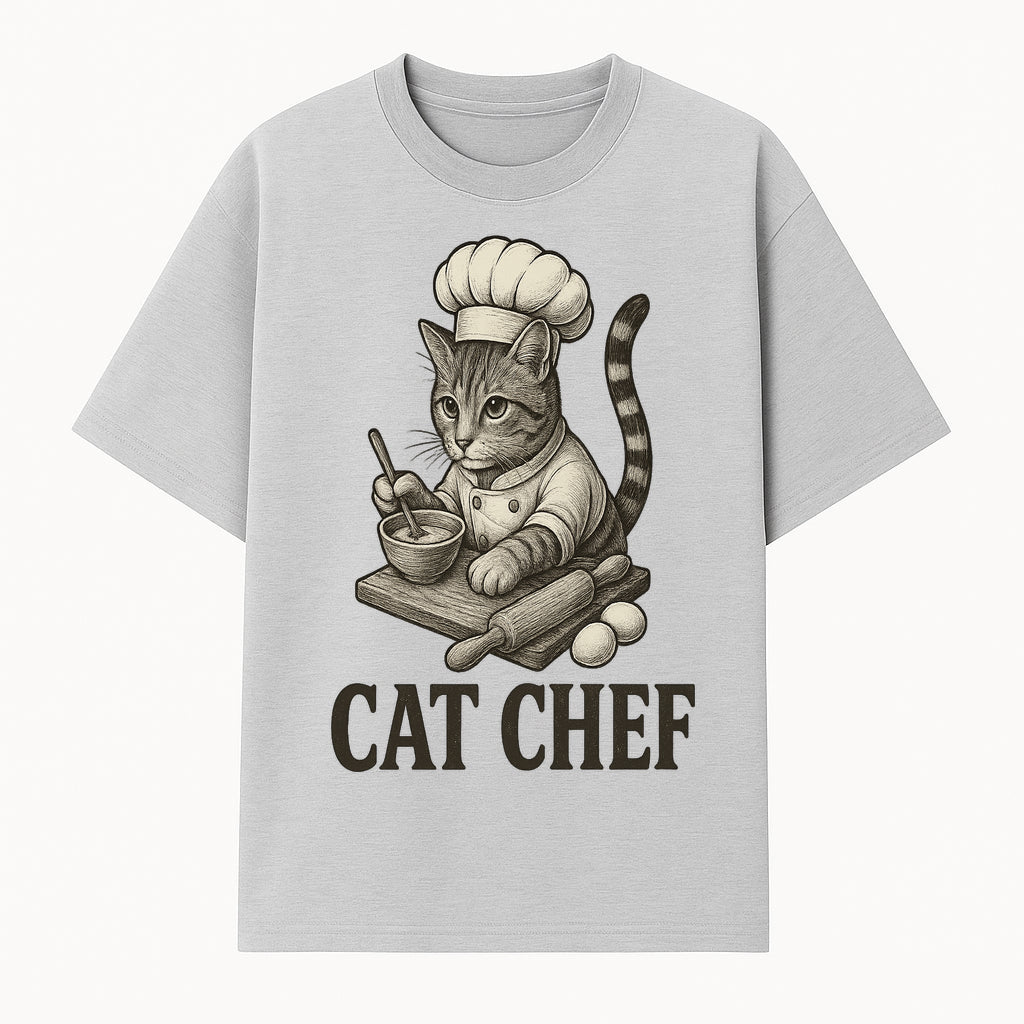 Cat Chef Vintage Illustration - Adorable Feline Cook Art for Kitchen Decor, T-Shirts, and Gift Ideas for Cat Lovers - T-shirt 1758181691314.jpg