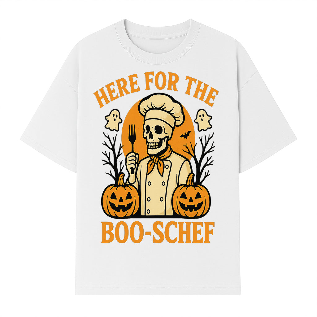 Boo-Schef Halloween Skeleton Chef with Pumpkins and Ghosts - Spooky Cooking Decor for Halloween Parties and Celebrations - T-shirt 1758181691480.jpg