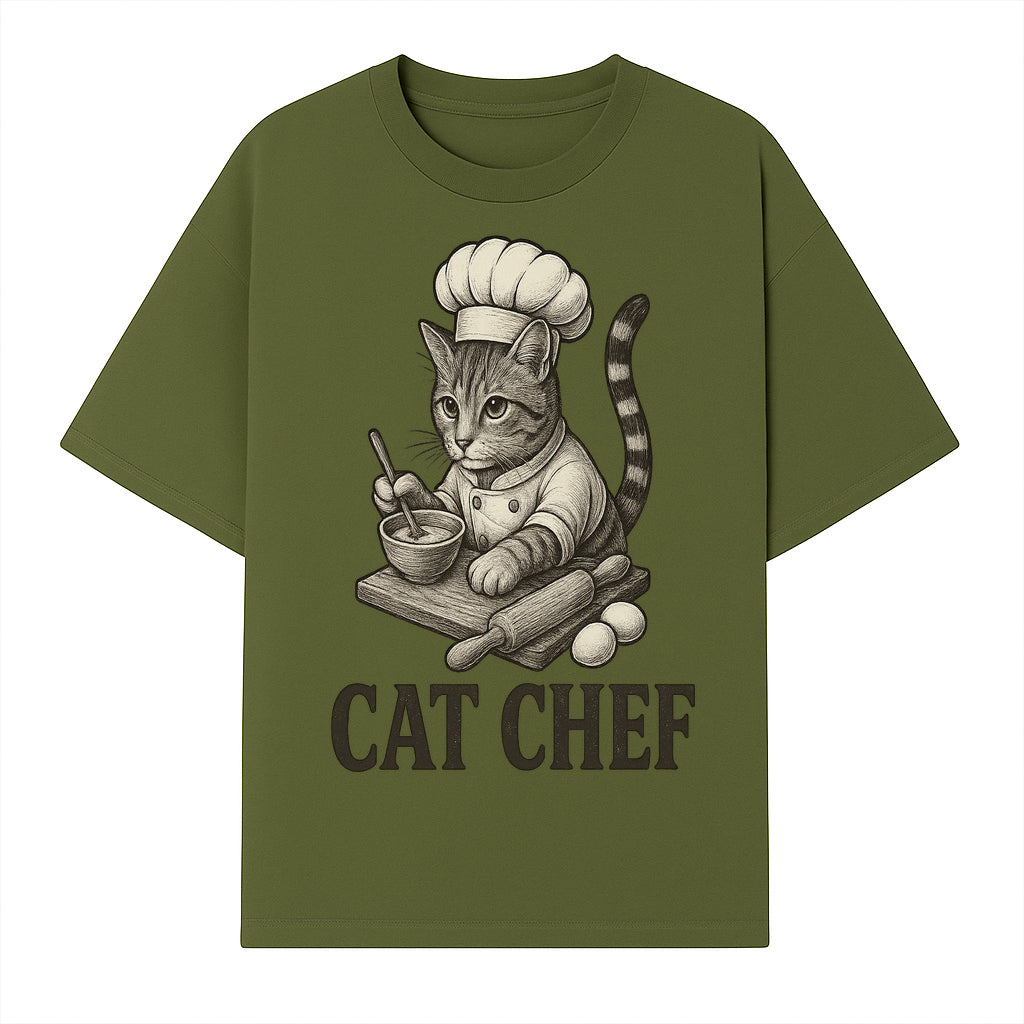 Cat Chef Vintage Illustration - Adorable Feline Cook Art for Kitchen Decor, T-Shirts, and Gift Ideas for Cat Lovers - T-shirt 1758181691719.jpg