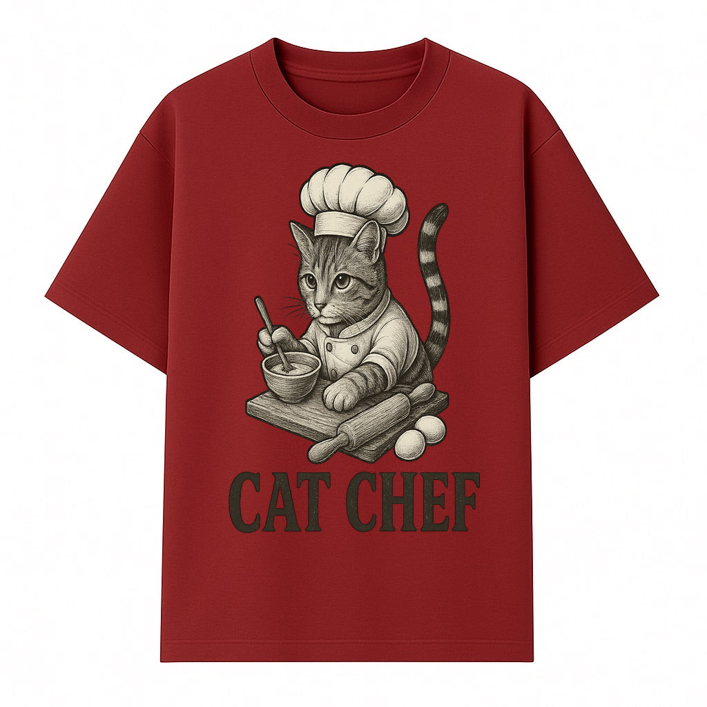 Cat Chef Vintage Illustration - Adorable Feline Cook Art for Kitchen Decor, T-Shirts, and Gift Ideas for Cat Lovers - T-shirt 1758181692247.jpg