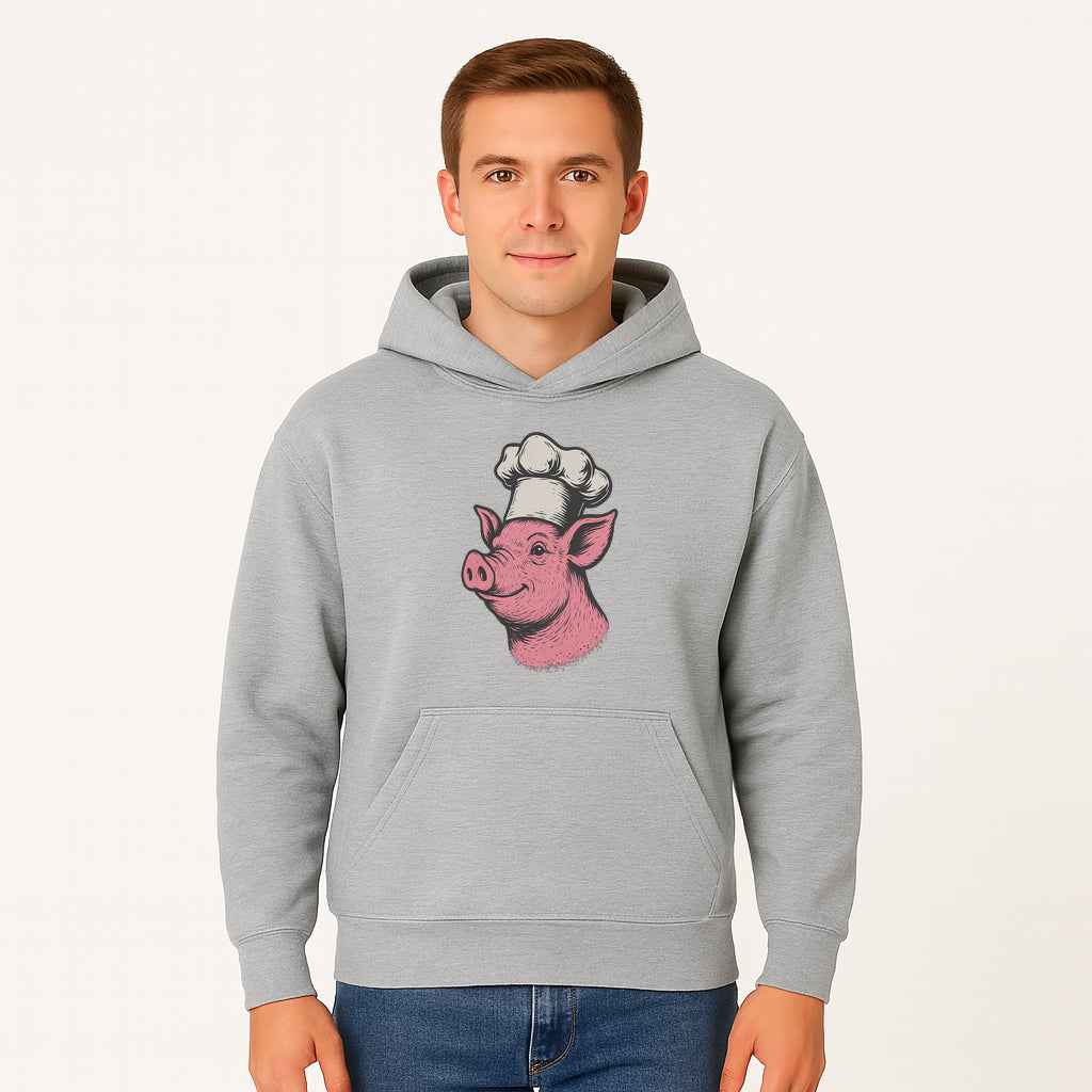 Chef Pig Illustration T-Shirt, Vintage Farm Animal Art, Cute Cooking Pig Graphic Tees, Funny Gift for Foodies and Chefs - Hoodie 1758181692275.jpg