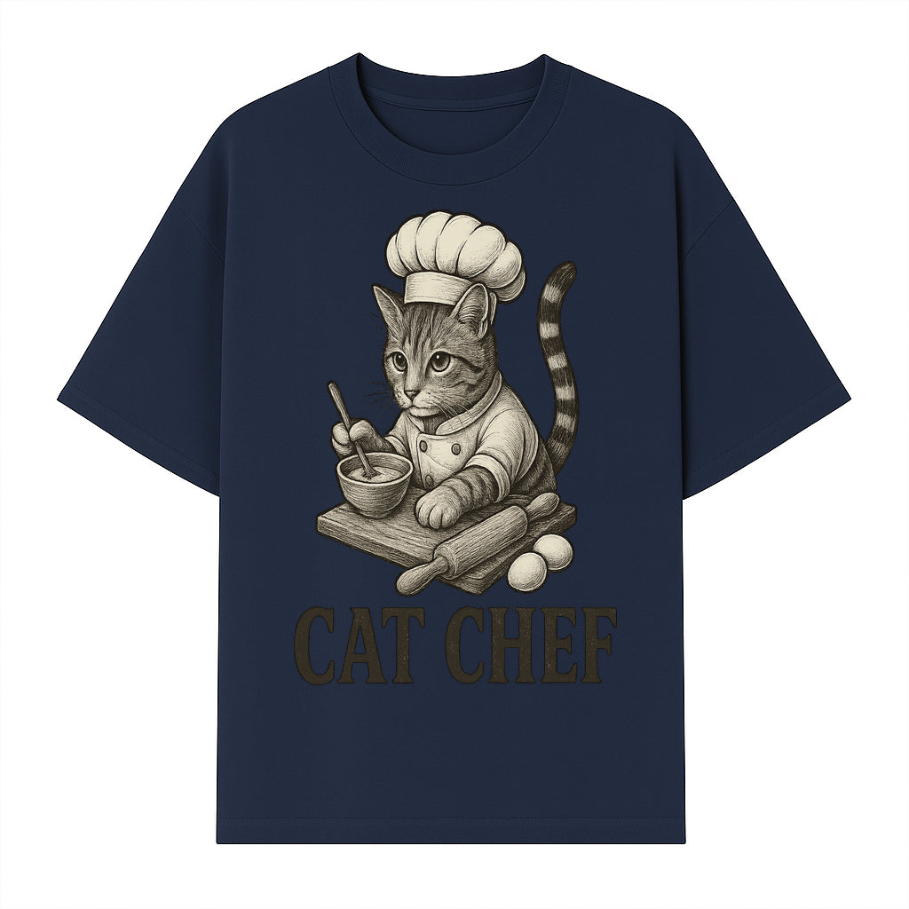 Cat Chef Vintage Illustration - Adorable Feline Cook Art for Kitchen Decor, T-Shirts, and Gift Ideas for Cat Lovers - T-shirt 1758181692384.jpg