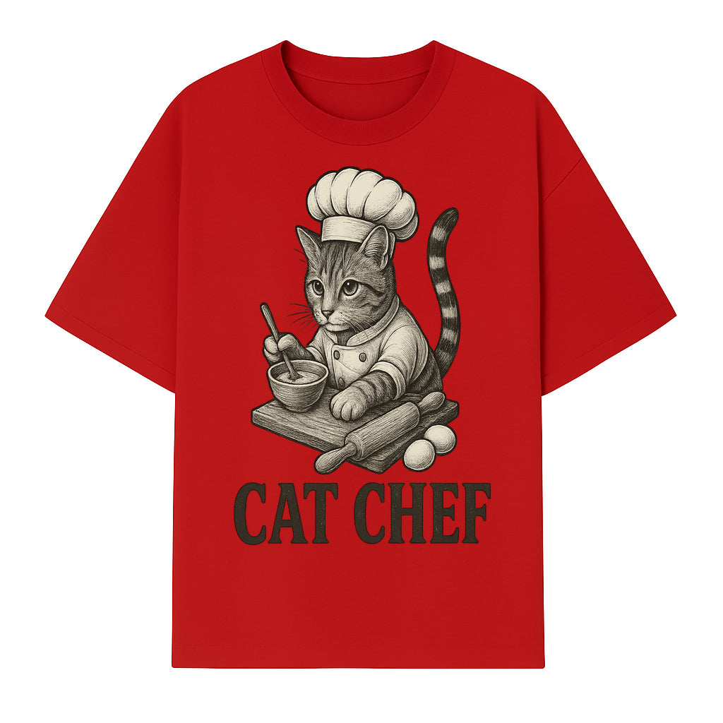 Cat Chef Vintage Illustration - Adorable Feline Cook Art for Kitchen Decor, T-Shirts, and Gift Ideas for Cat Lovers - T-shirt 1758181692527.jpg
