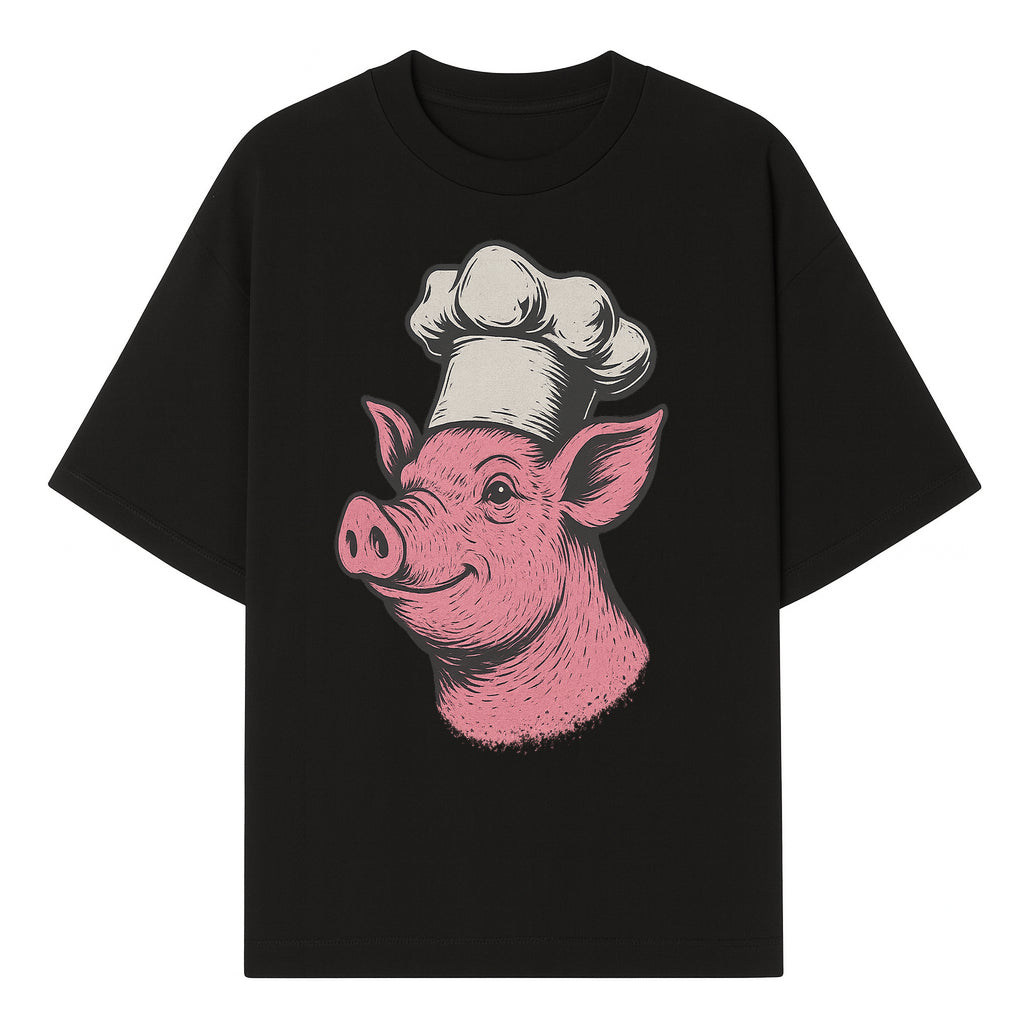 Chef Pig Illustration T-Shirt, Vintage Farm Animal Art, Cute Cooking Pig Graphic Tees, Funny Gift for Foodies and Chefs - T-shirt 1758181692751.jpg