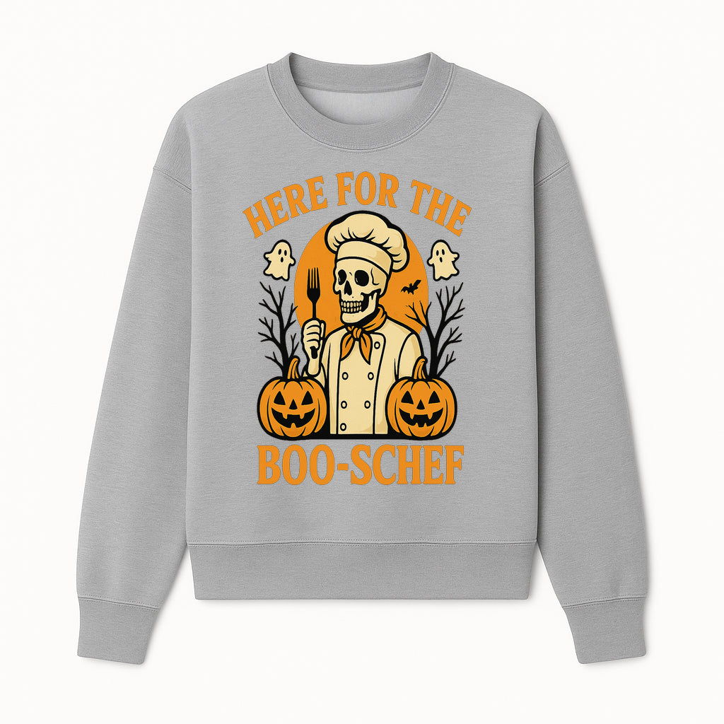 Boo-Schef Halloween Skeleton Chef with Pumpkins and Ghosts - Spooky Cooking Decor for Halloween Parties and Celebrations - Sweatshirt 1758181692916.jpg
