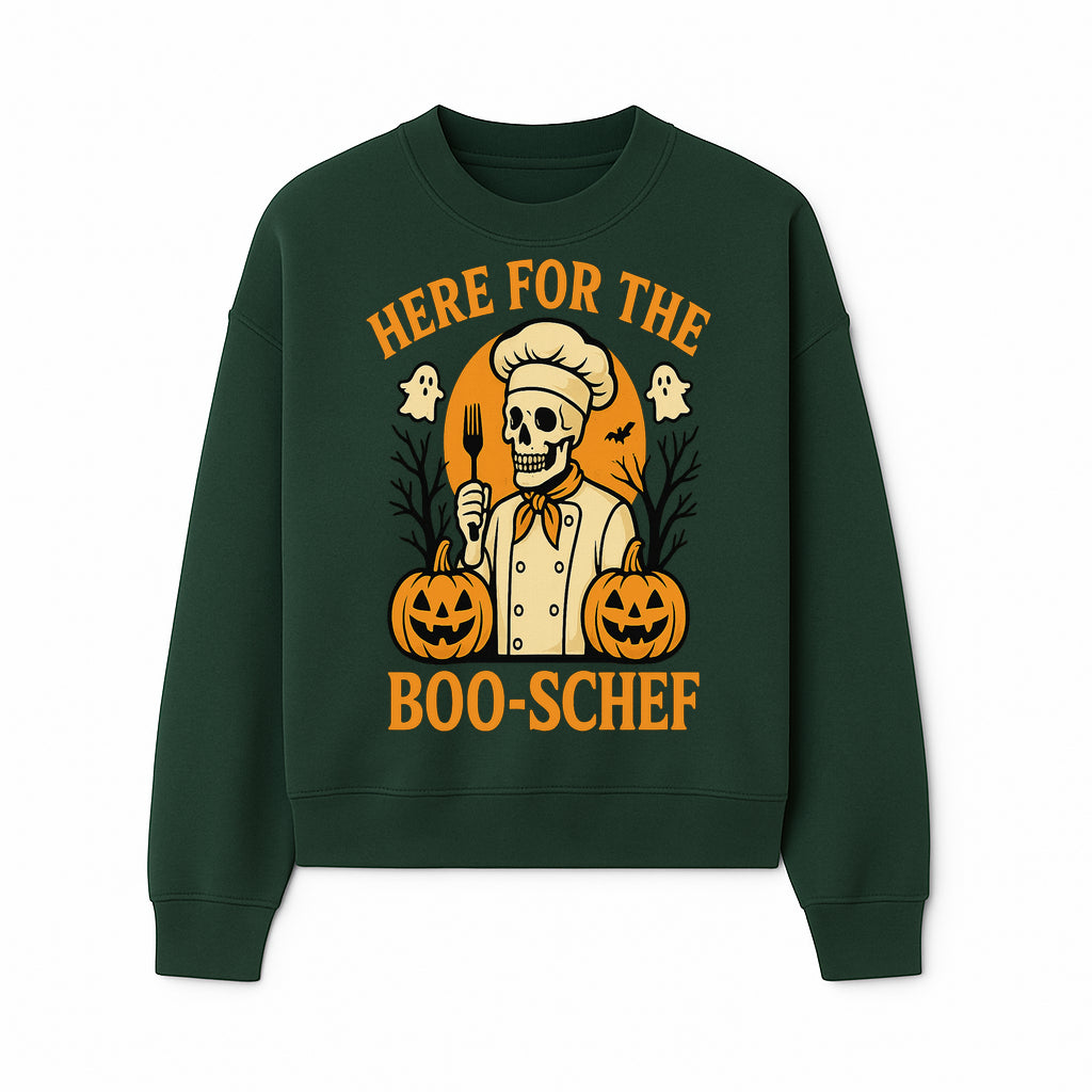 Boo-Schef Halloween Skeleton Chef with Pumpkins and Ghosts - Spooky Cooking Decor for Halloween Parties and Celebrations - Sweatshirt 1758181693289.jpg