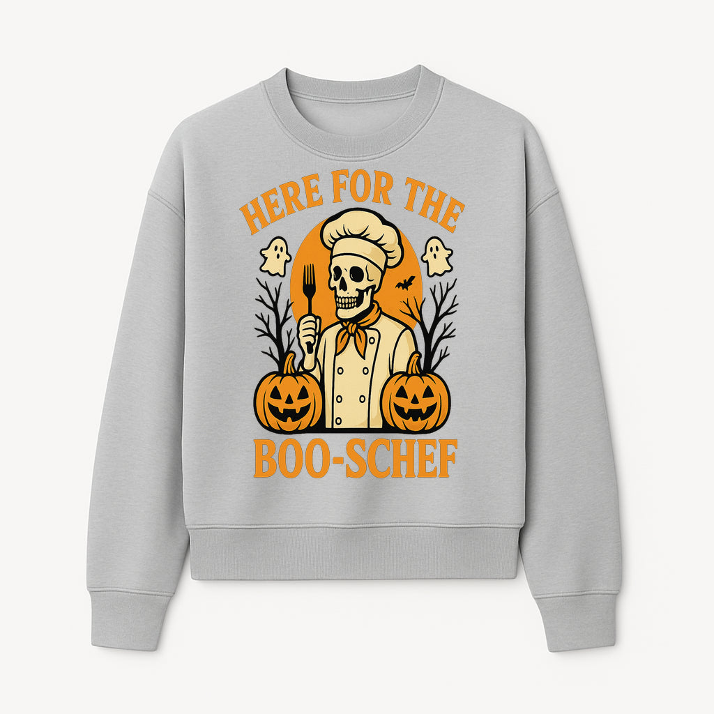 Boo-Schef Halloween Skeleton Chef with Pumpkins and Ghosts - Spooky Cooking Decor for Halloween Parties and Celebrations - Sweatshirt 1758181693462.jpg