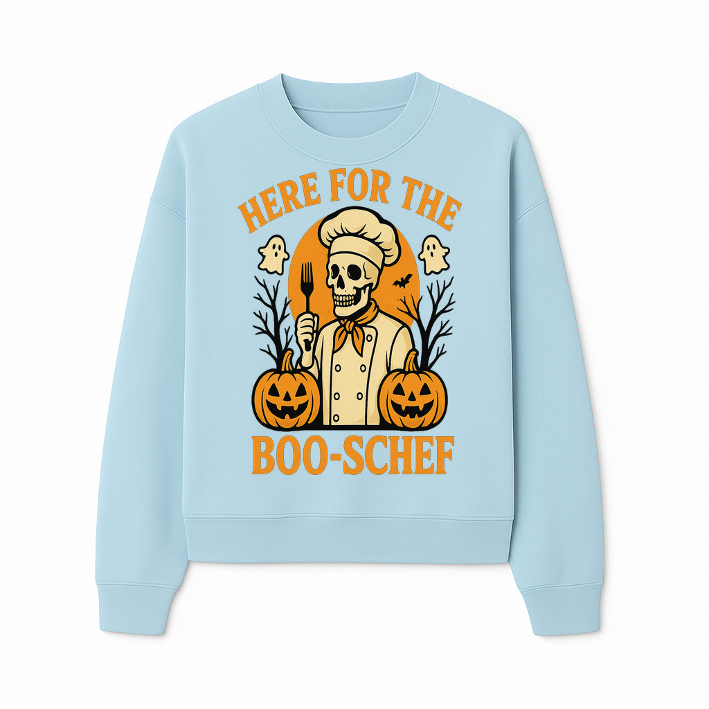 Boo-Schef Halloween Skeleton Chef with Pumpkins and Ghosts - Spooky Cooking Decor for Halloween Parties and Celebrations - Sweatshirt 1758181693592.jpg