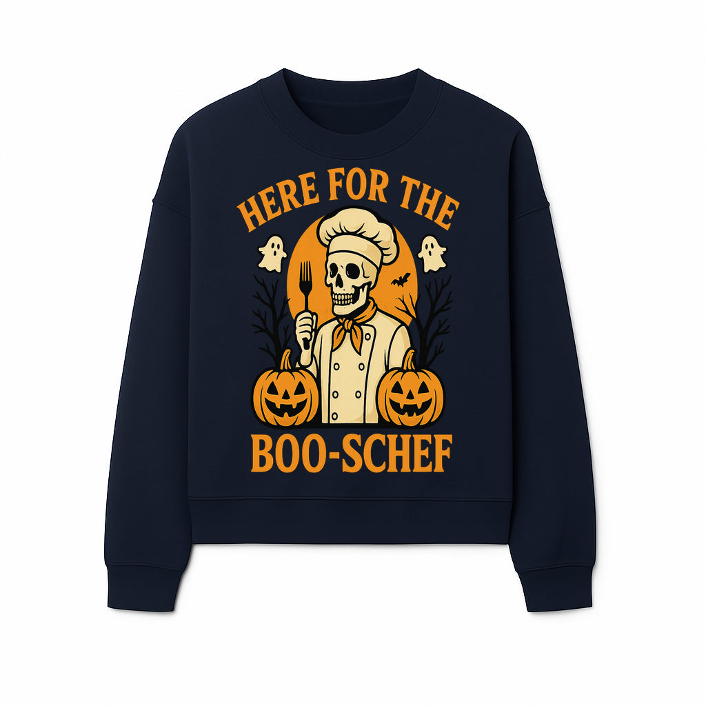 Boo-Schef Halloween Skeleton Chef with Pumpkins and Ghosts - Spooky Cooking Decor for Halloween Parties and Celebrations - Sweatshirt 1758181693993.jpg