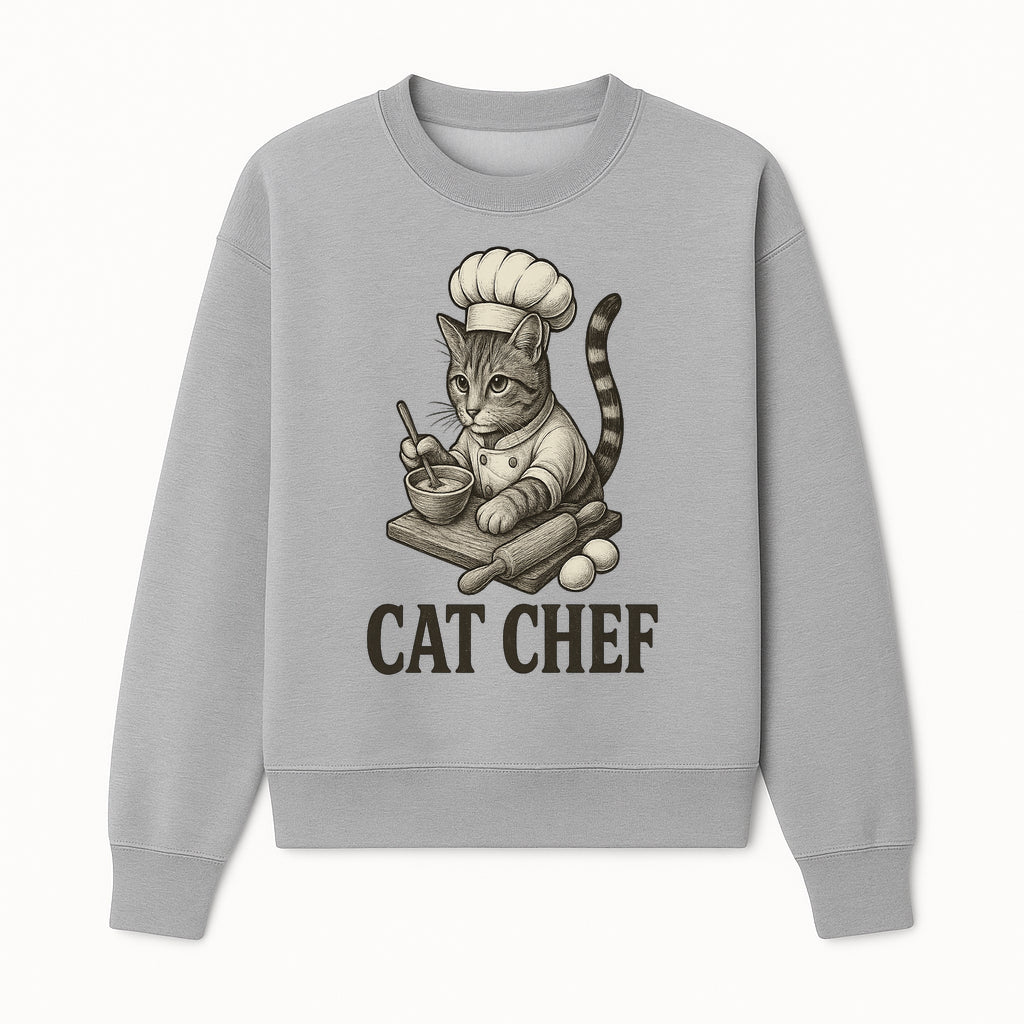 Cat Chef Vintage Illustration - Adorable Feline Cook Art for Kitchen Decor, T-Shirts, and Gift Ideas for Cat Lovers - Sweatshirt 1758181694214.jpg