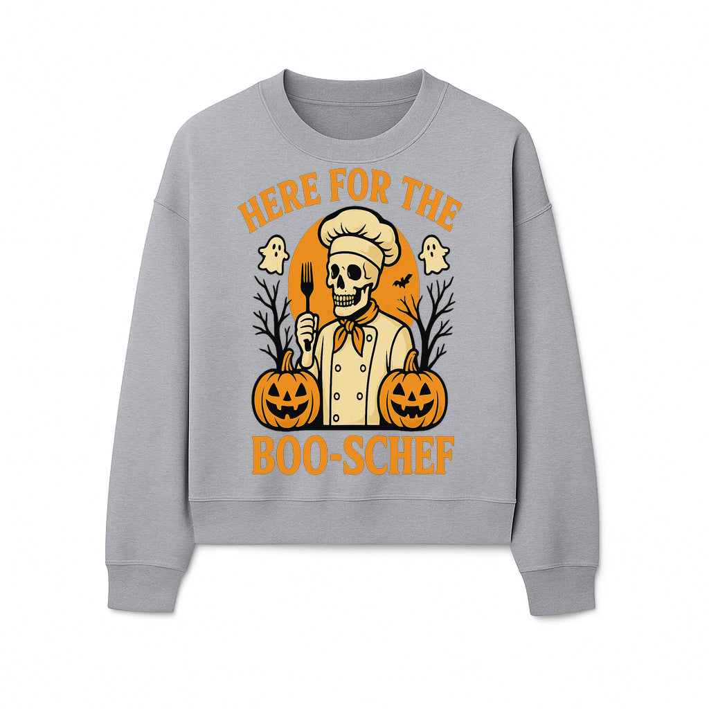 Boo-Schef Halloween Skeleton Chef with Pumpkins and Ghosts - Spooky Cooking Decor for Halloween Parties and Celebrations - Sweatshirt 1758181694264.jpg