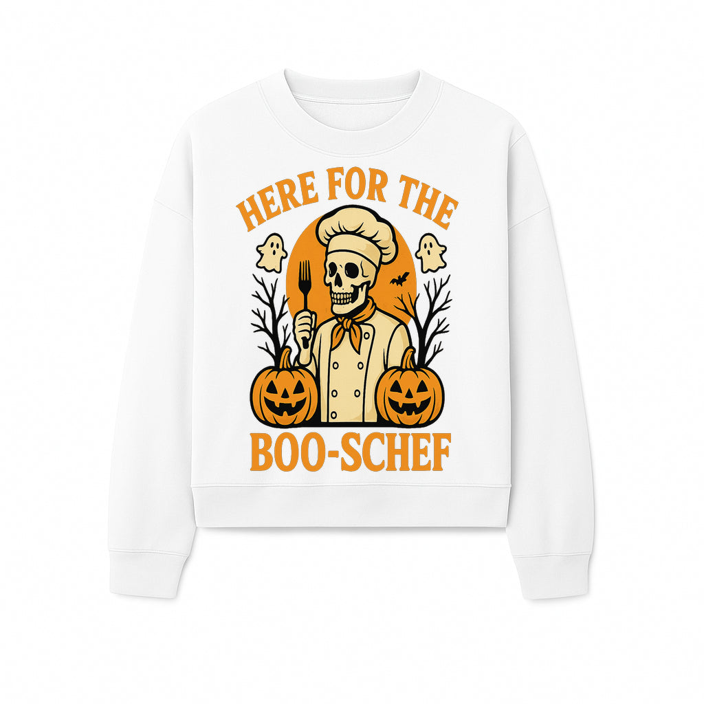 Boo-Schef Halloween Skeleton Chef with Pumpkins and Ghosts - Spooky Cooking Decor for Halloween Parties and Celebrations - Sweatshirt 1758181694404.jpg