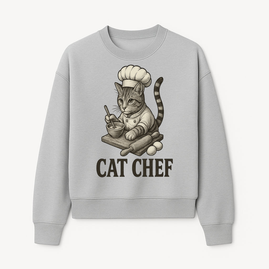 Cat Chef Vintage Illustration - Adorable Feline Cook Art for Kitchen Decor, T-Shirts, and Gift Ideas for Cat Lovers - Sweatshirt 1758181694751.jpg