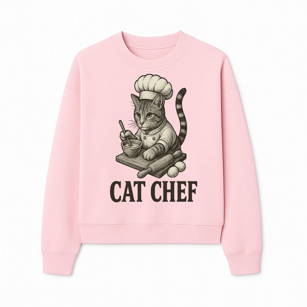 Cat Chef Vintage Illustration - Adorable Feline Cook Art for Kitchen Decor, T-Shirts, and Gift Ideas for Cat Lovers - Sweatshirt 1758181695063.jpg
