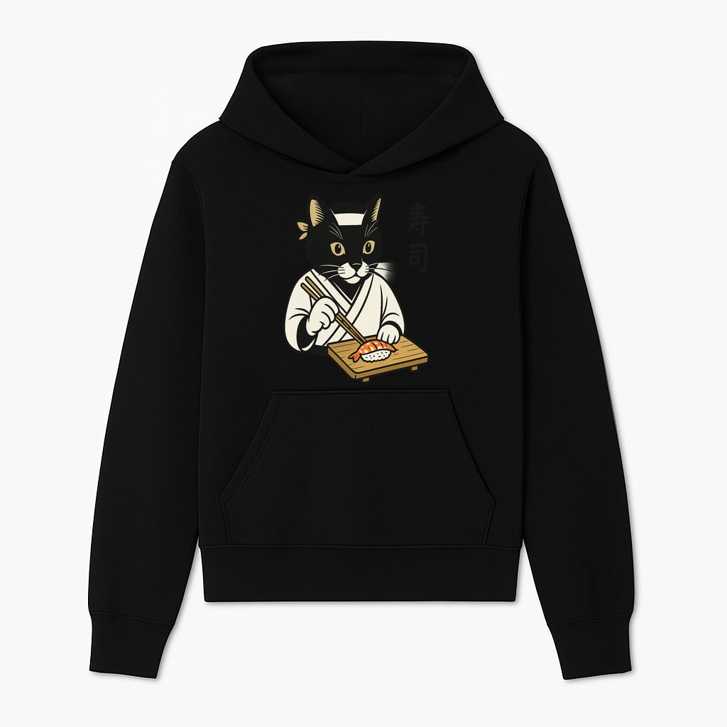 Cat Sushi Chef Wall Art Print - Japanese Style Vintage Cat Cooking Sushi Decor - Hoodie 1758181695067.jpg