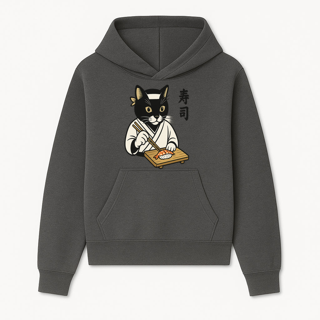 Cat Sushi Chef Wall Art Print - Japanese Style Vintage Cat Cooking Sushi Decor - Hoodie 1758181695211.jpg