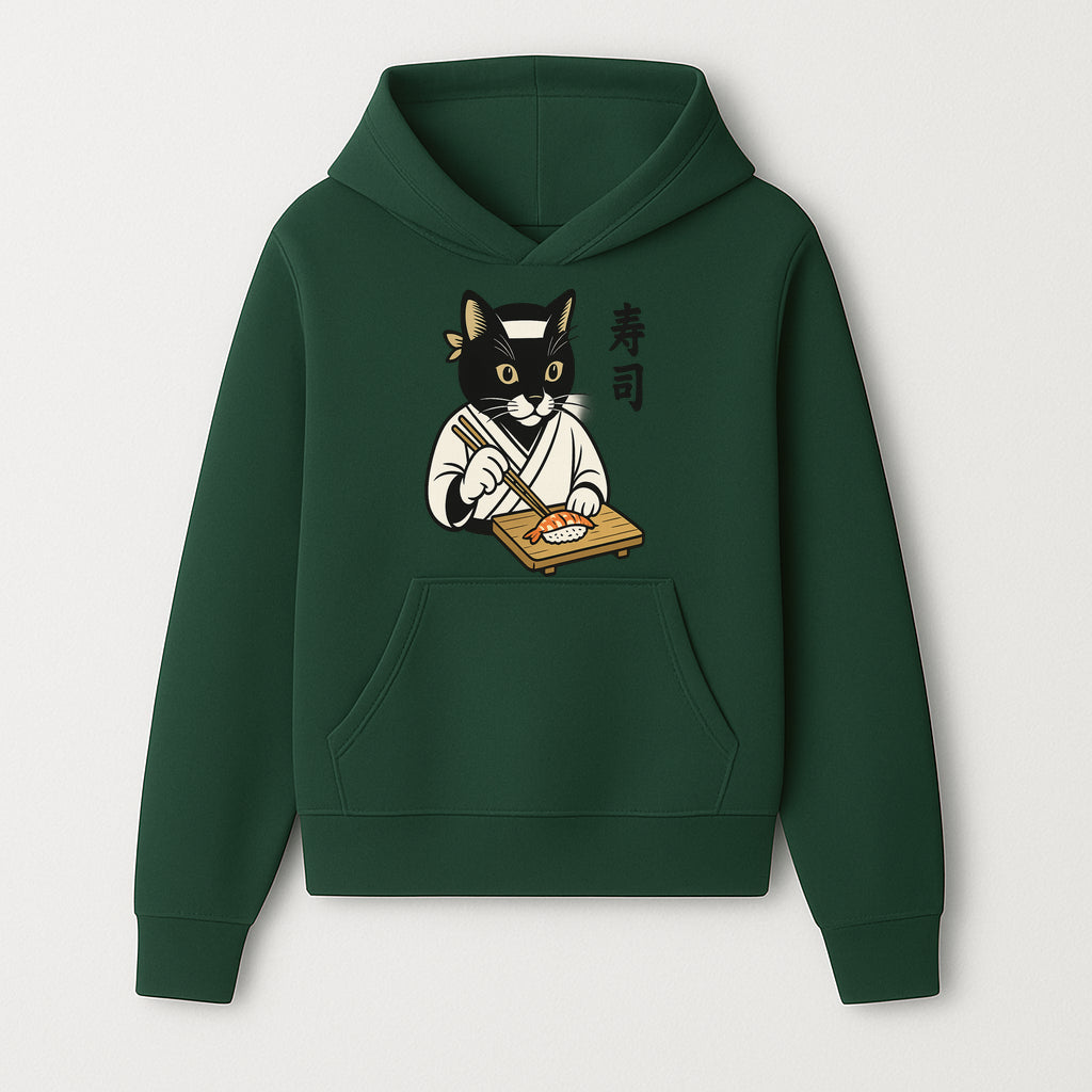 Cat Sushi Chef Wall Art Print - Japanese Style Vintage Cat Cooking Sushi Decor - Hoodie 1758181695345.jpg