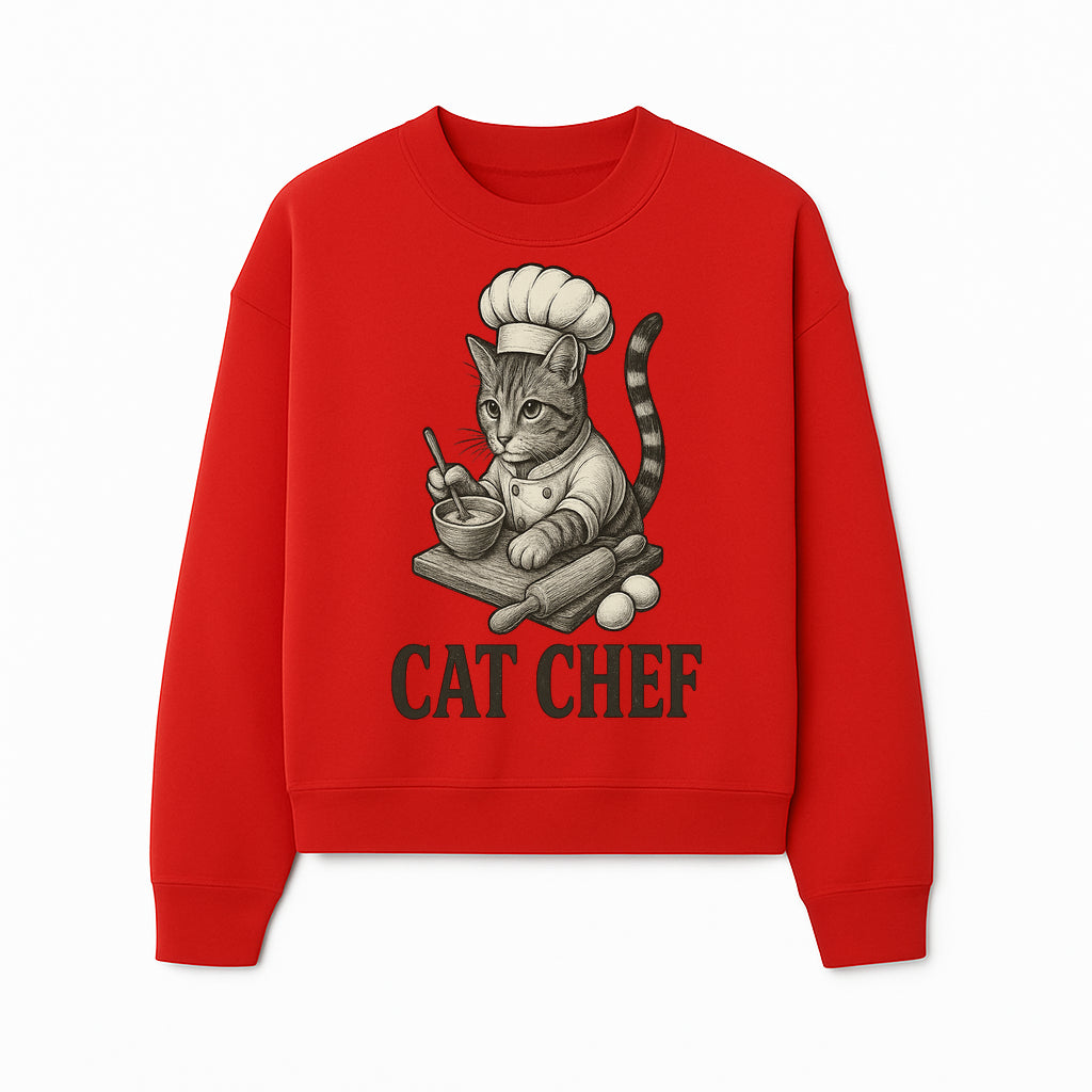 Cat Chef Vintage Illustration - Adorable Feline Cook Art for Kitchen Decor, T-Shirts, and Gift Ideas for Cat Lovers - Sweatshirt 1758181695474.jpg