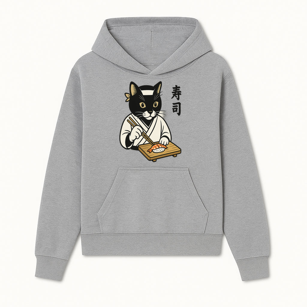 Cat Sushi Chef Wall Art Print - Japanese Style Vintage Cat Cooking Sushi Decor - Hoodie 1758181695489.jpg
